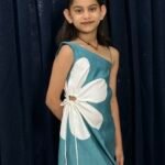 Teal Bloom Floral Appliqué One-Shoulder Maxi Dress — Girls