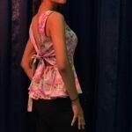 Pink Floral Peplum Sleeveless Top