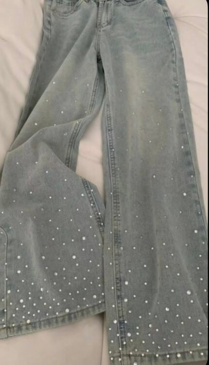 Pearl Scattered Wide Leg Jeans